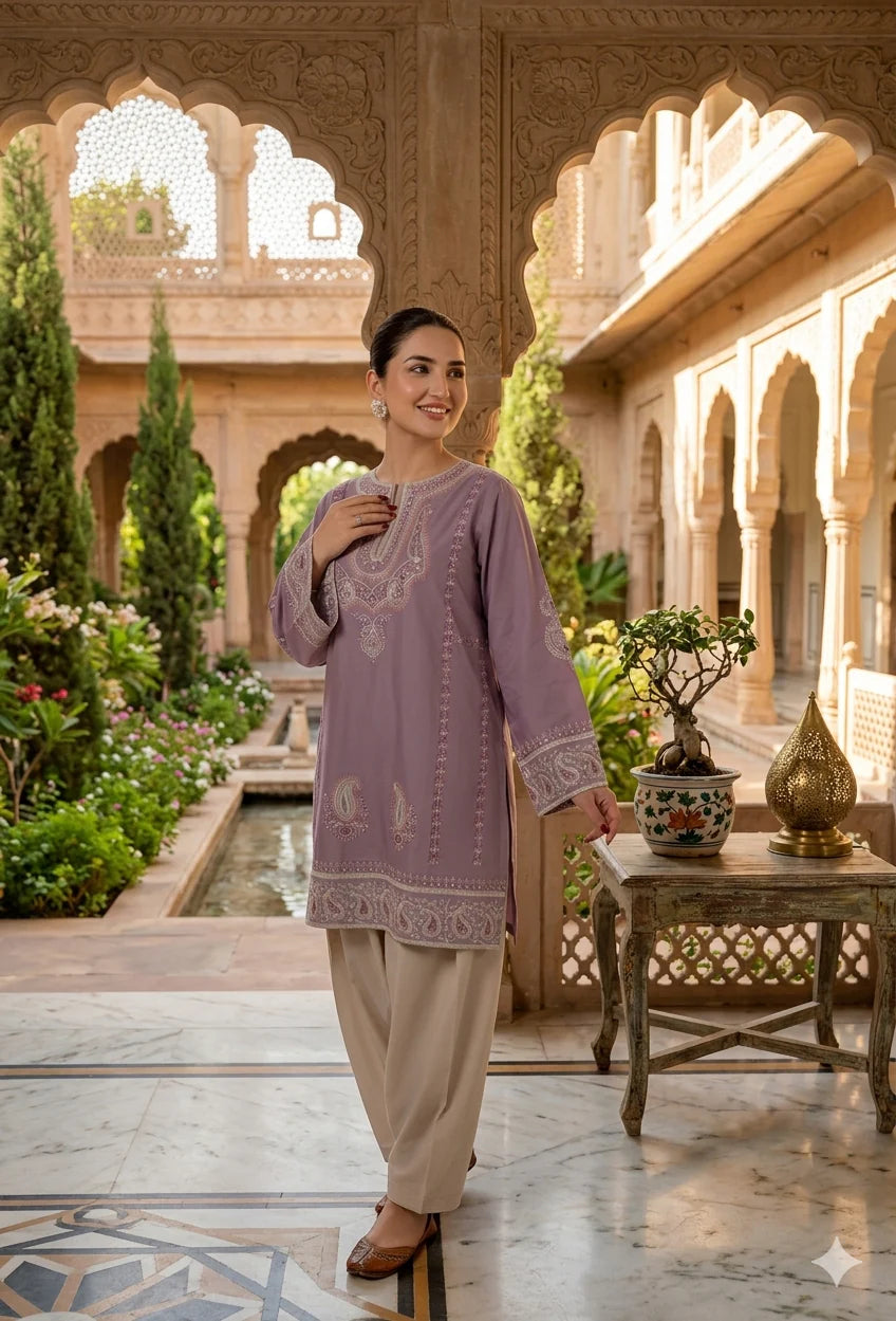 2 Piece Unstitched Embroidered Lawn Suit