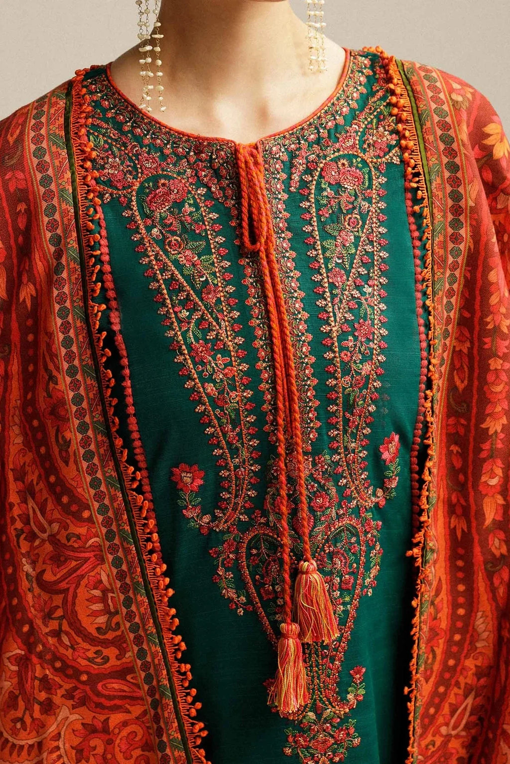 Luxury Lawn Embroidered Unstitched 3 Piece - Marjaan
