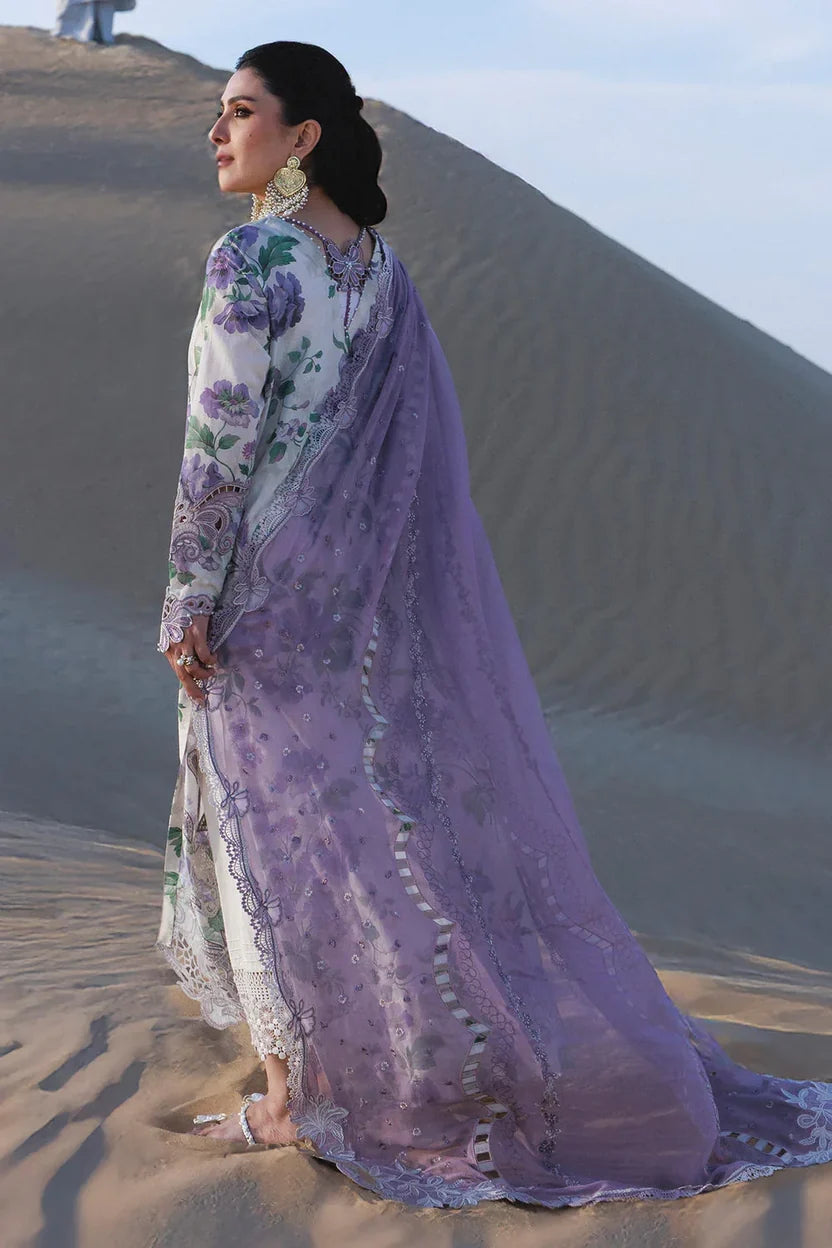 3 Piece unstitched Digital Printed and Embroidered Lawn Suit
