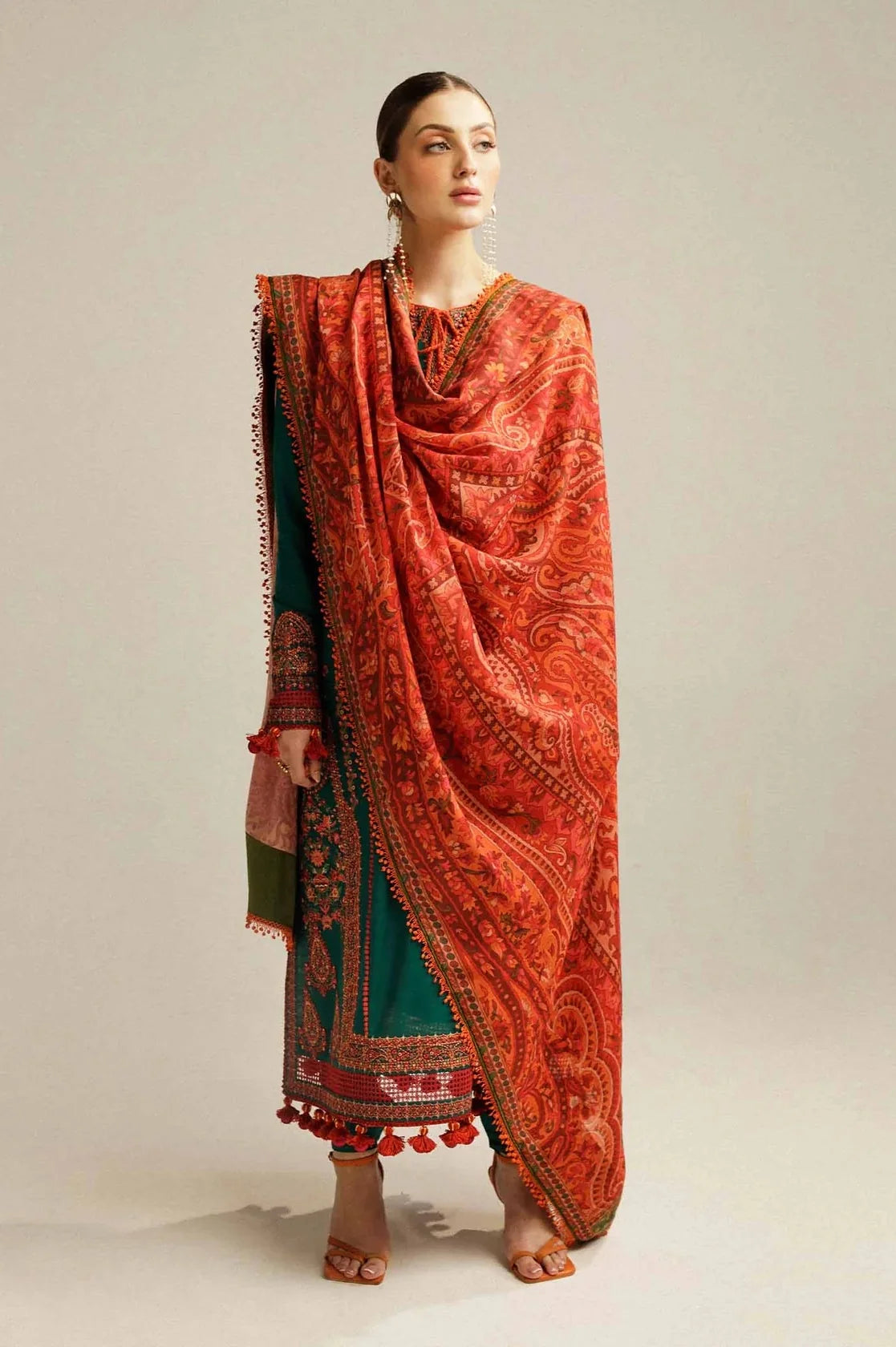 Luxury Lawn Embroidered Unstitched 3 Piece - Marjaan