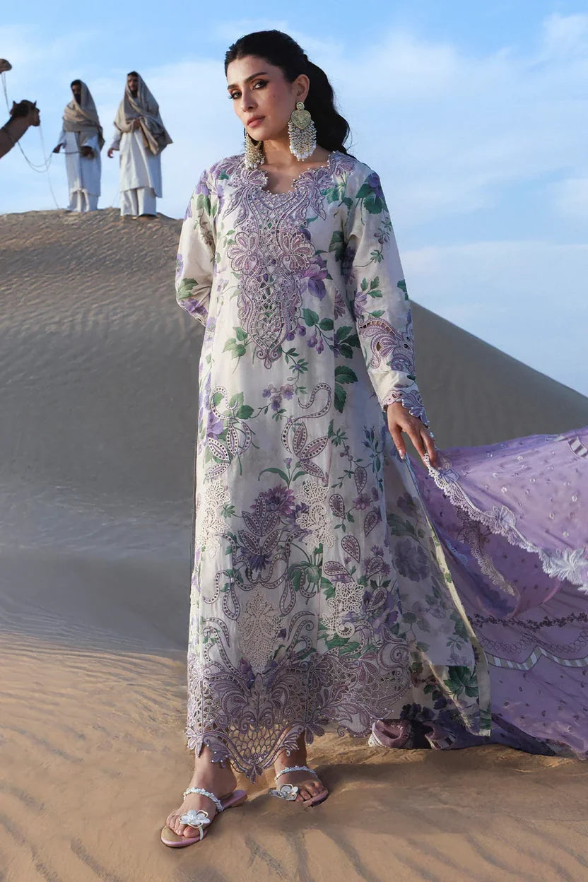 3 Piece unstitched Digital Printed and Embroidered Lawn Suit