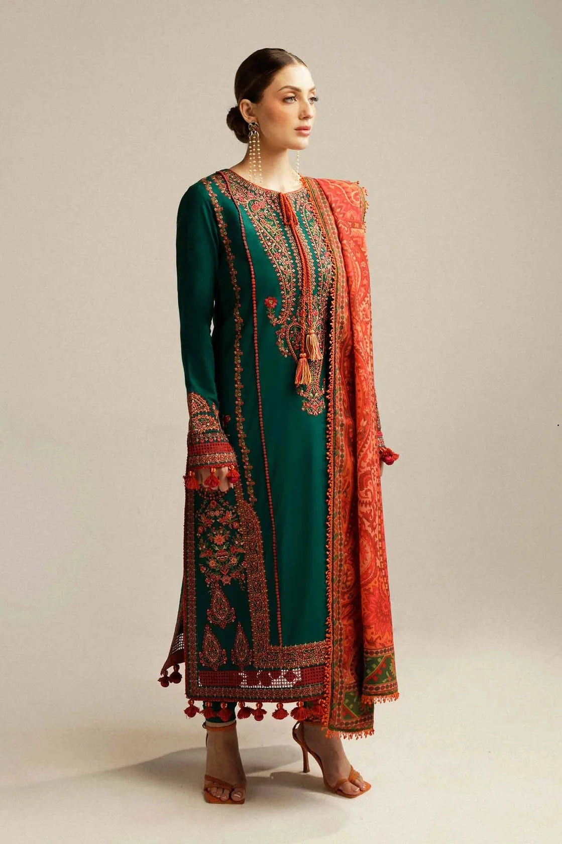 Luxury Lawn Embroidered Unstitched 3 Piece - Marjaan