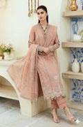3 Piece Unstitched Heavy Embroidered Lawn Suit ( Heavy Embroidered Cotton Net Dupatta )