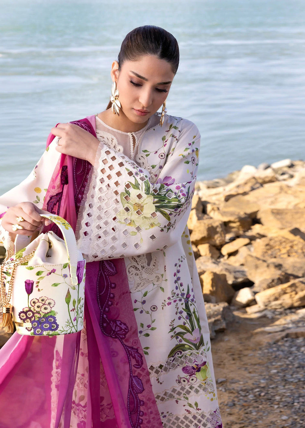 FLOW BY CRIMSON Chikankari Lawn'25 Bloom Bold