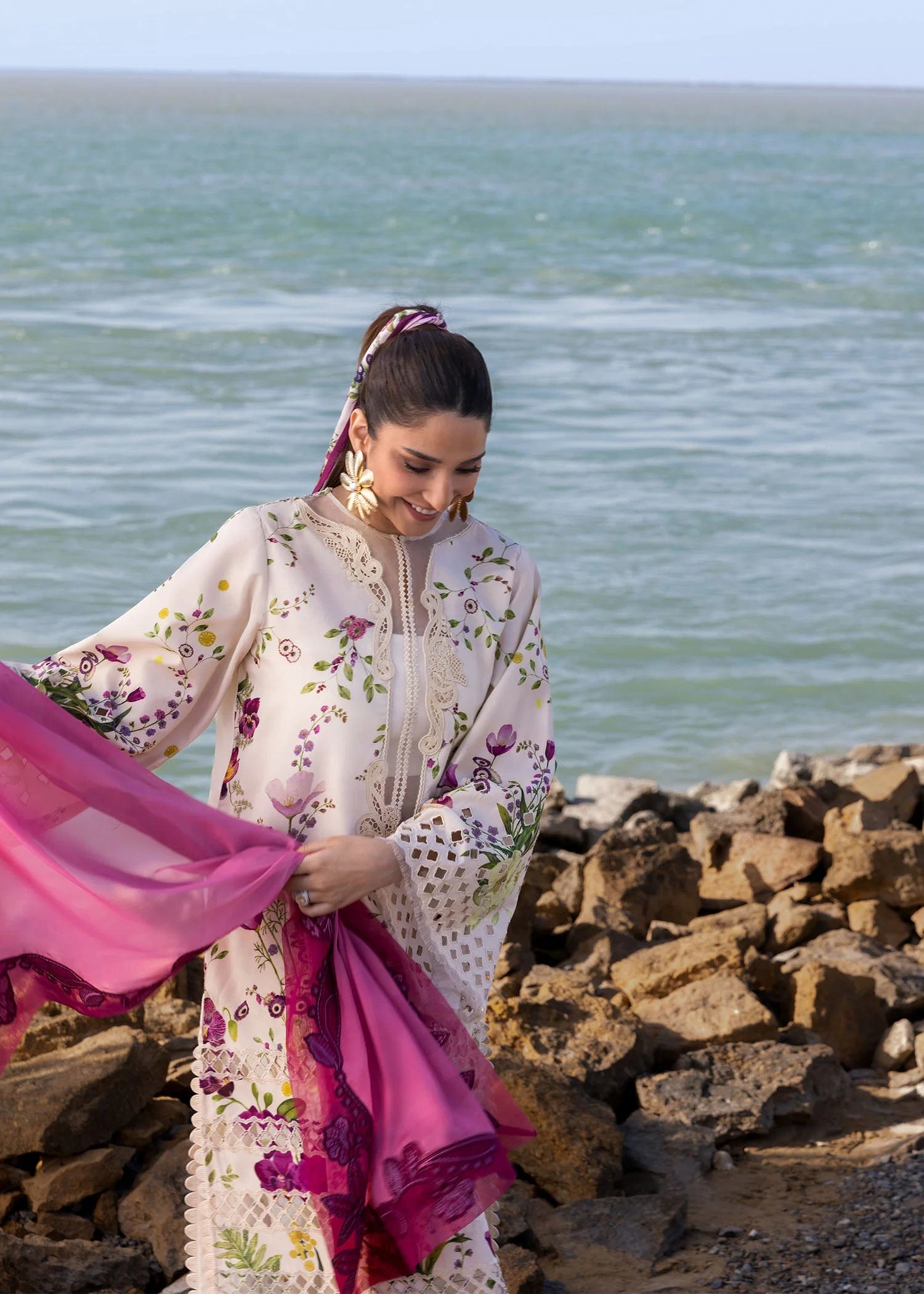 FLOW BY CRIMSON Chikankari Lawn'25 Bloom Bold