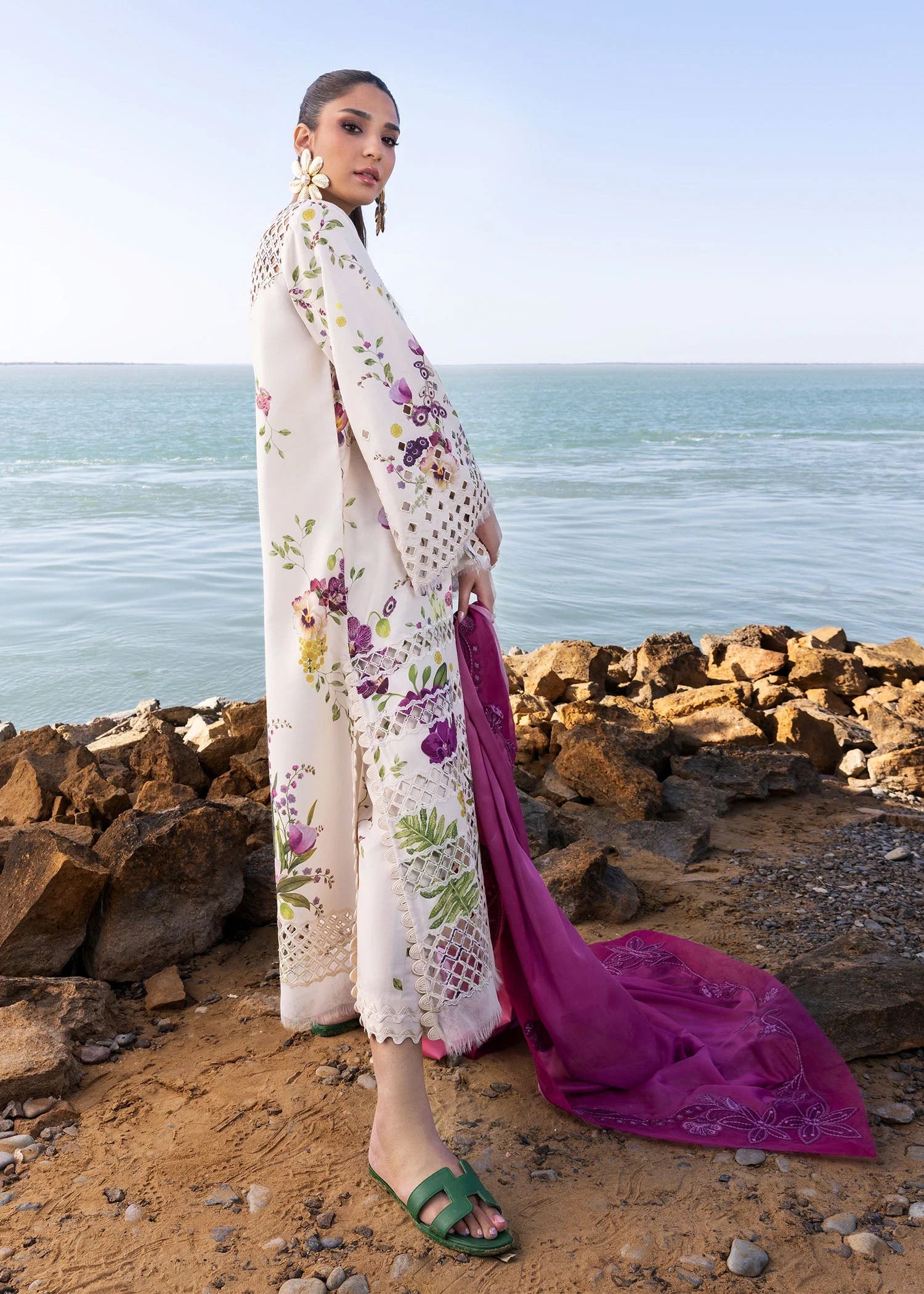 FLOW BY CRIMSON Chikankari Lawn'25 Bloom Bold