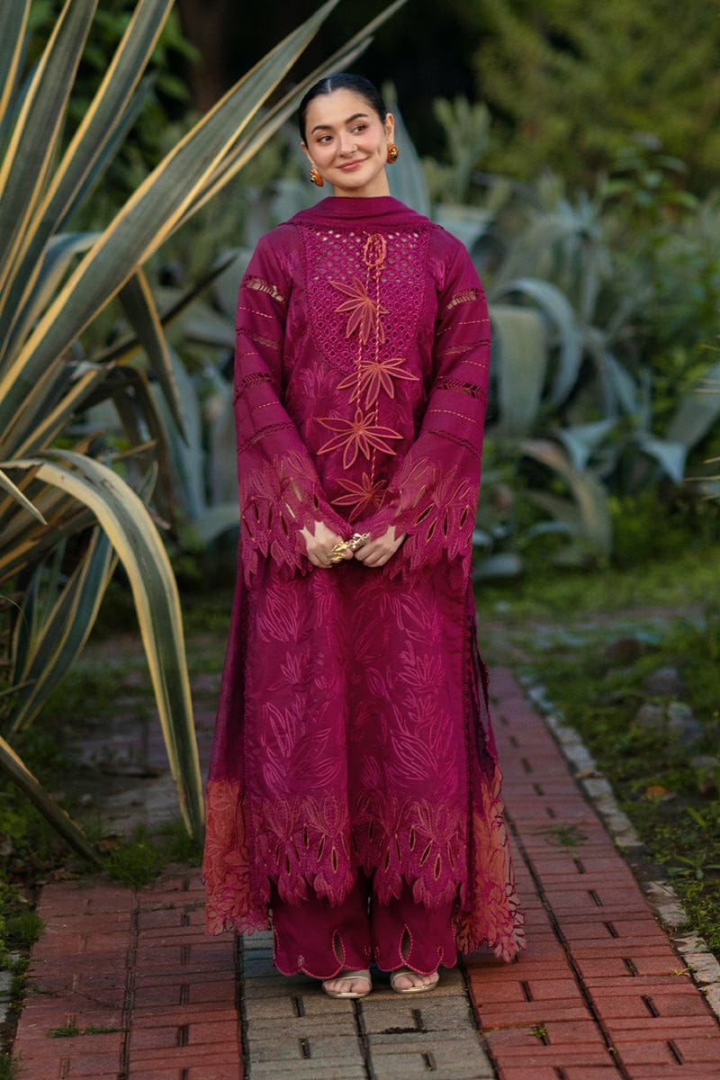 Lawn Unstitched Chicken Kari Embroidered Shirt With Printed Organza Dupatta (4 Sides Lace)