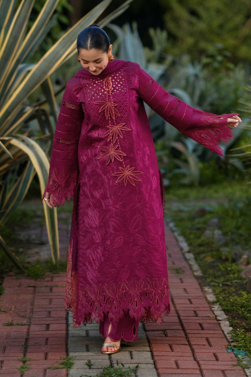 Lawn Unstitched Chicken Kari Embroidered Shirt With Printed Organza Dupatta (4 Sides Lace)