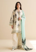 Digital Printed 3Pc Unstitched Lawn Suit With Digital Printed Monar Dupatta
