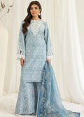 Unstitched Digital Printed Lawn Suit 3pc With Digital Printed Voil Dupatta & Embroidered Patches