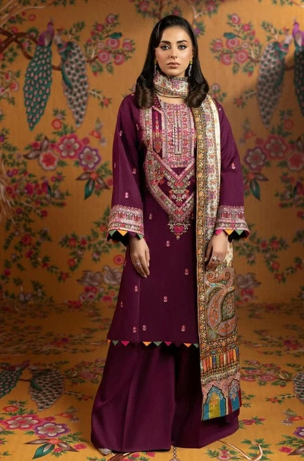 Unstitched Embroidered Lawn Suit 3pc With Digital Printed Dupatta