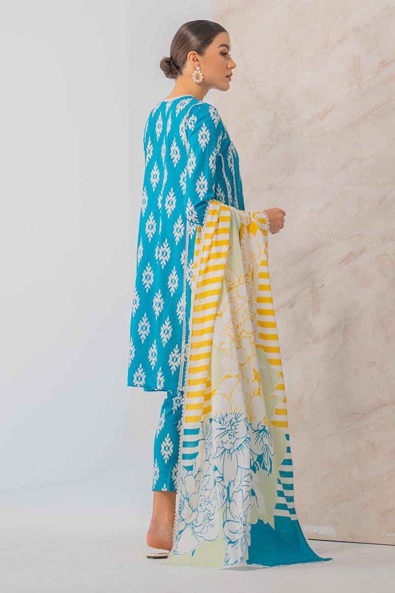 Digital Printed Unstitched Lawn Suit 3pc With Monar Digital Printed Dupatta