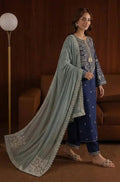 3PC Unstitched Embroidered Lawn Suit With Embroidered Chiffon Dupatta