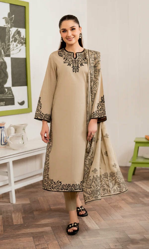 Unstitched Embroidered Lawn Suit 3pc With Digital Printed Monar Dupatta