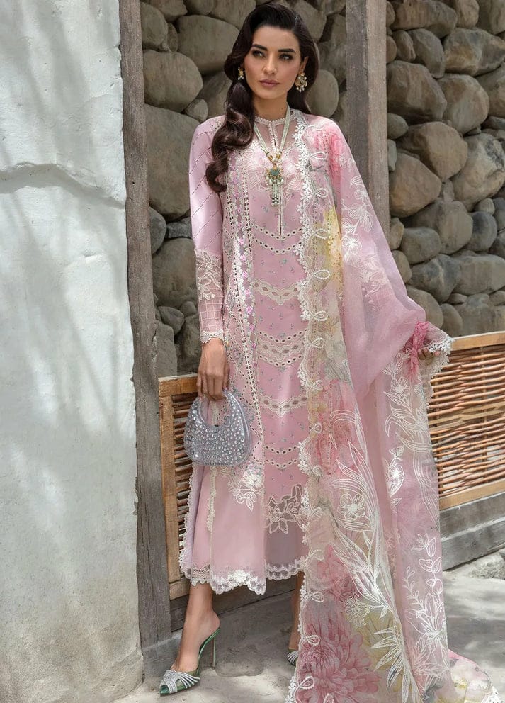 Lawn Unstitched 3pc Embroidered Suit With Embroidered Poly Lawn Dupatta