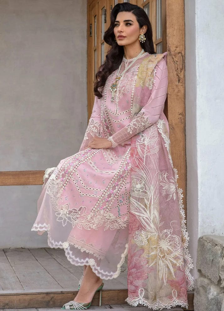 Lawn Unstitched 3pc Embroidered Suit With Embroidered Poly Lawn Dupatta