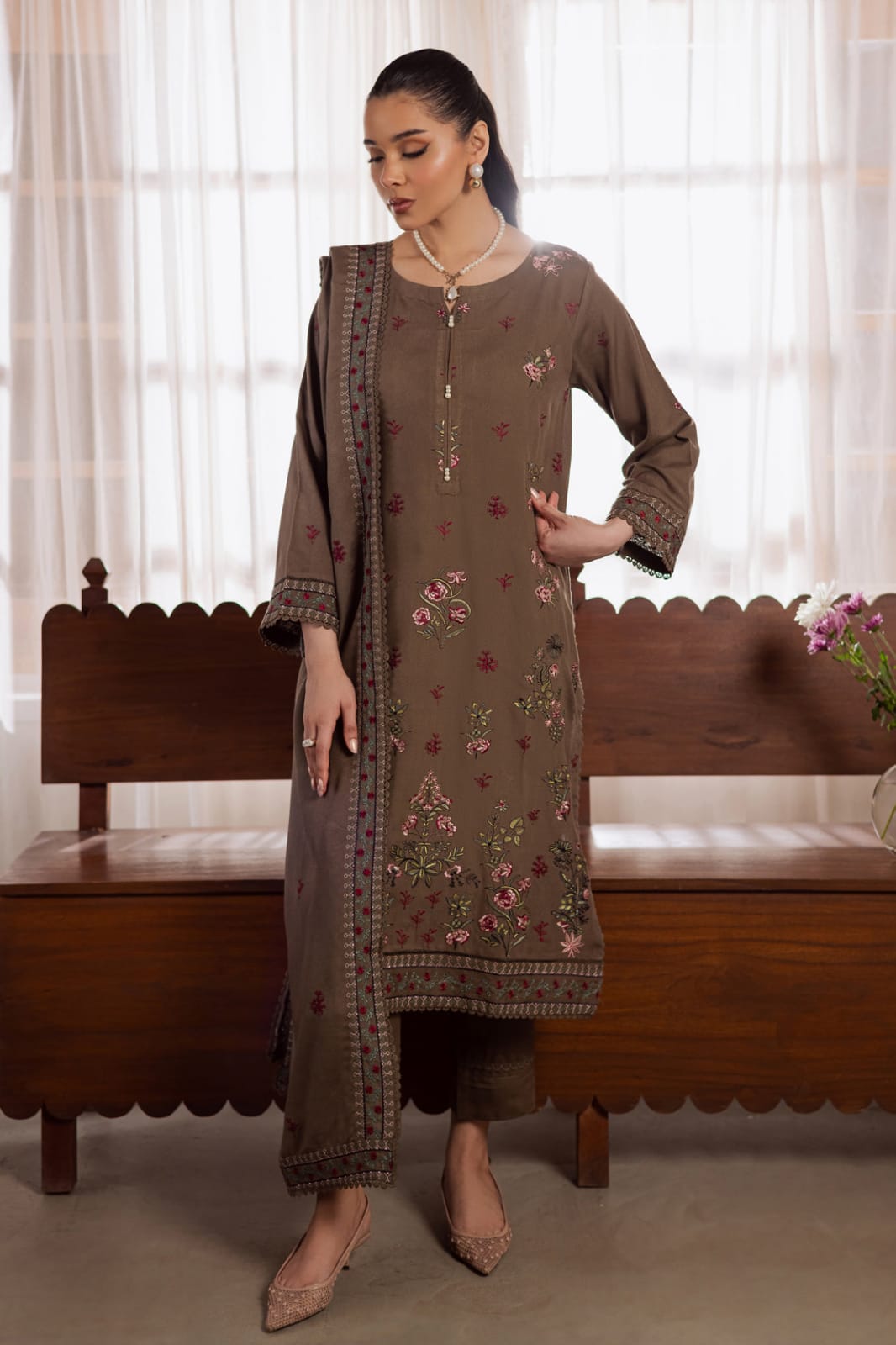 3 Piece - Premium Embroidered Karandi