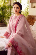Embroidered Unstitched Lawn 3Pc Suit With Organza Embroidered Dupatta