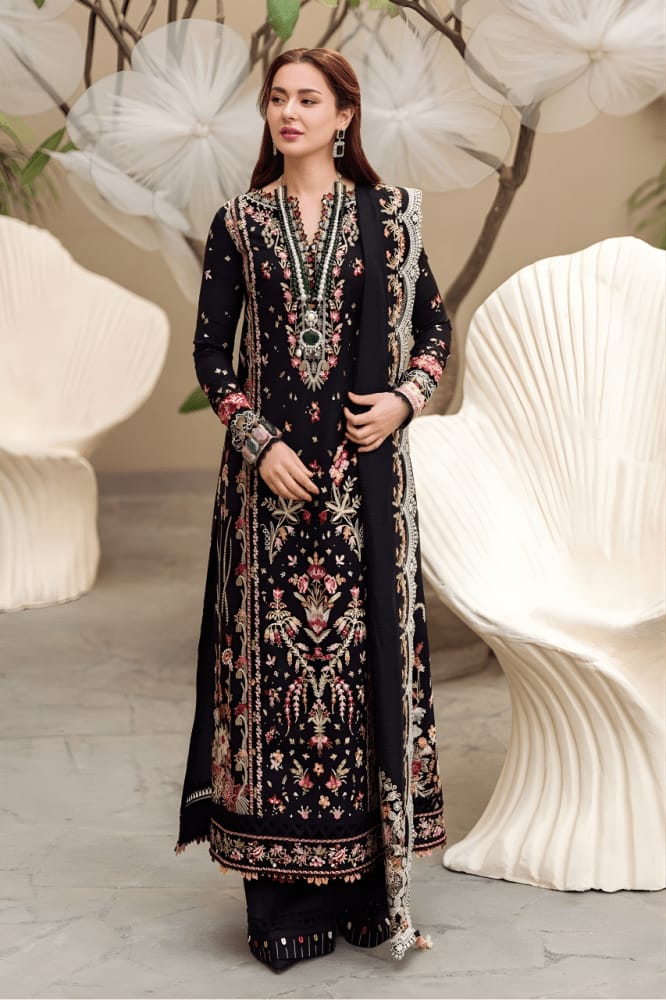 Lawn 3Pc Embroidered Suit With Bamber Chiffon Embroidered Dupatta