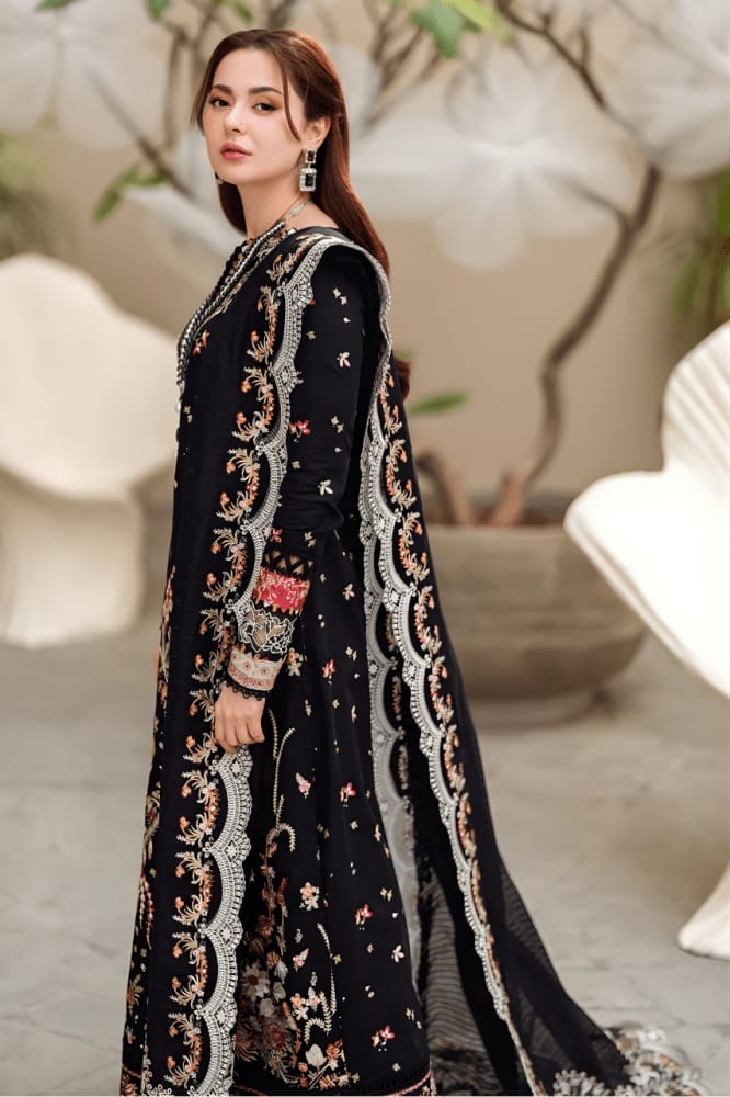 Lawn 3Pc Embroidered Suit With Bamber Chiffon Embroidered Dupatta