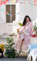 Lawn Unstitched Embroidered 3pc Suit With Organza Embroidered Dupatta