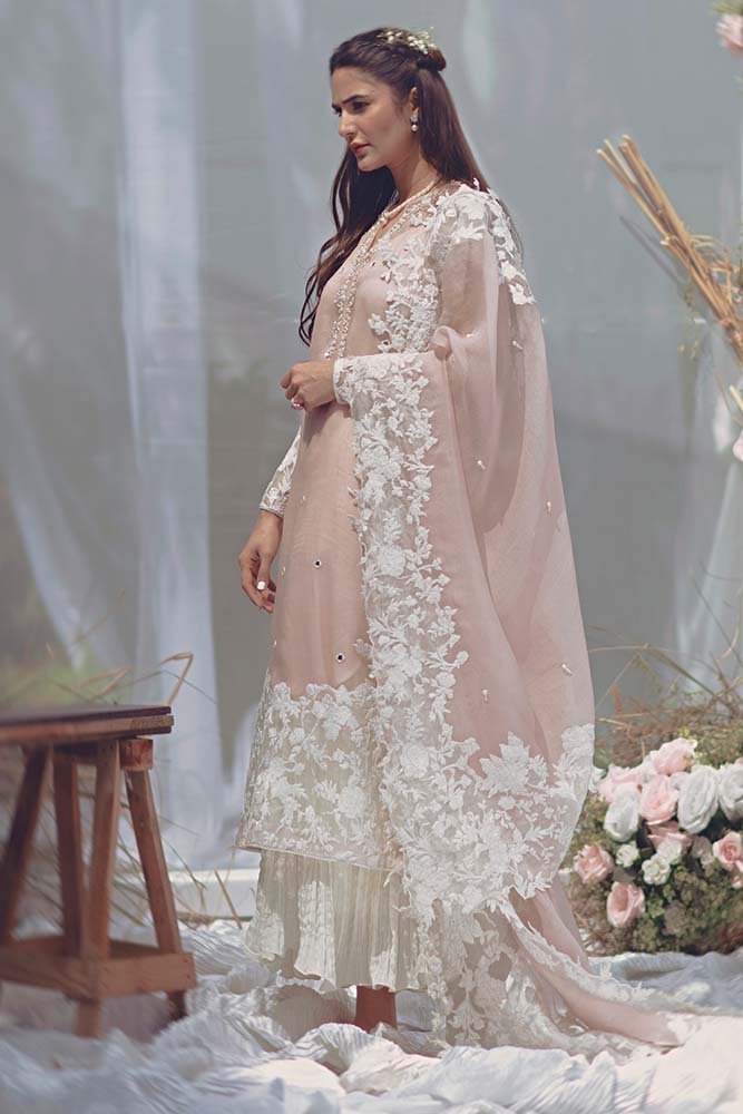 Unstitched Lawn Embroided 3pc With Organza Embroidered Dupatta