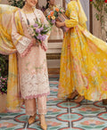 Embroidered Unstitched 3Pc Chikenkari Lawn Suit With Silk Printed Dupatta