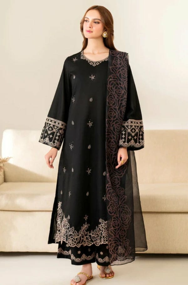 Unstitched Embroidered Lawn Suit 3pc With Digital Printed Fancy Voil Dupatta