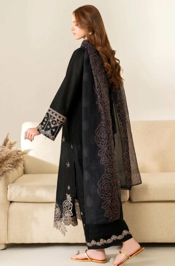 Unstitched Embroidered Lawn Suit 3pc With Digital Printed Fancy Voil Dupatta