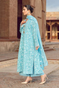 Lawn 3Pc Embroidered Suit With Bamber Chiffon Embroidered Dupatta