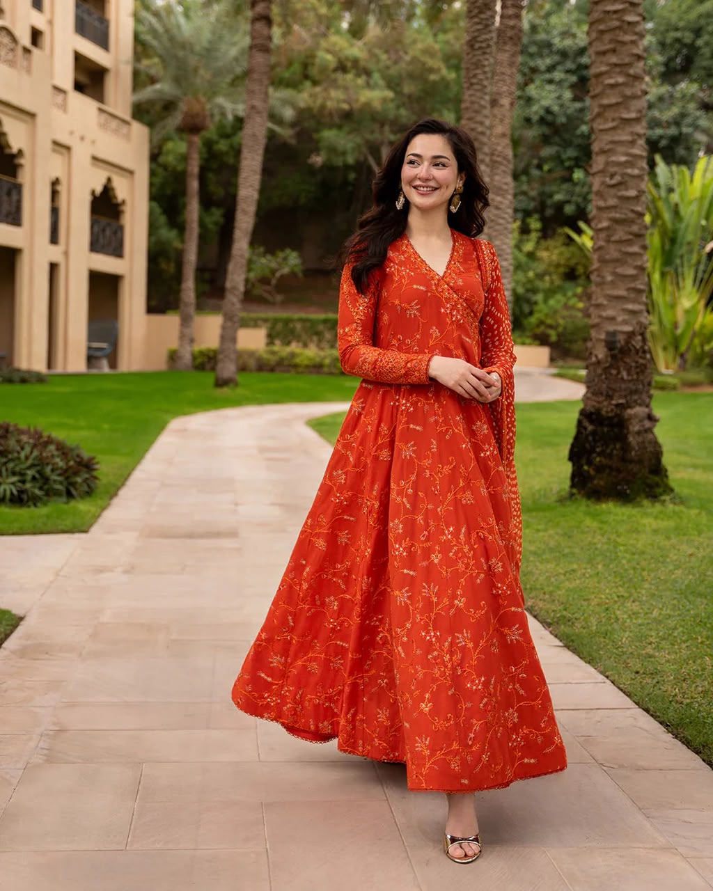 Faiza saqlain 3 pc luxury lawn embroided chunri dupatta denisa