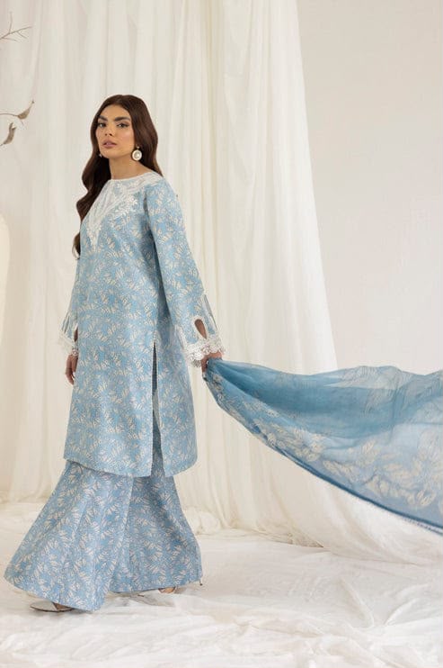 3 Piece Unstitched Embroidered Lawn Suit ( Fine Printed Lawn Dupatta )