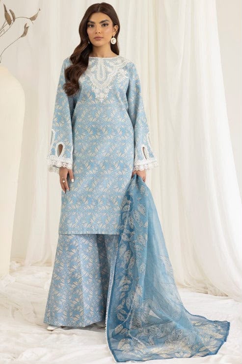 3 Piece Unstitched Embroidered Lawn Suit ( Fine Printed Lawn Dupatta )