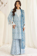 3 Piece Unstitched Embroidered Lawn Suit ( Fine Printed Lawn Dupatta )