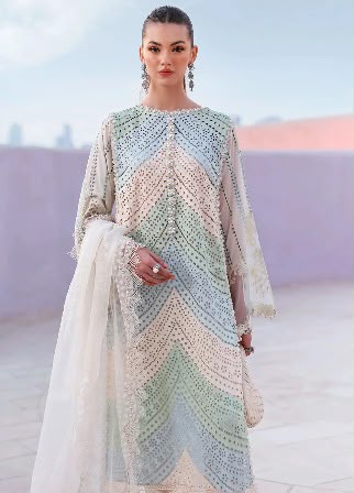 Maria.B Luxury Lawn Chikenkari Unstitched Embroidered 3Pc Suit