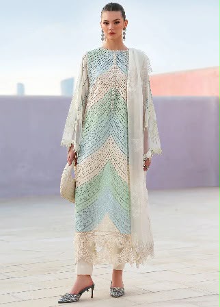 Maria.B Luxury Lawn Chikenkari Unstitched Embroidered 3Pc Suit