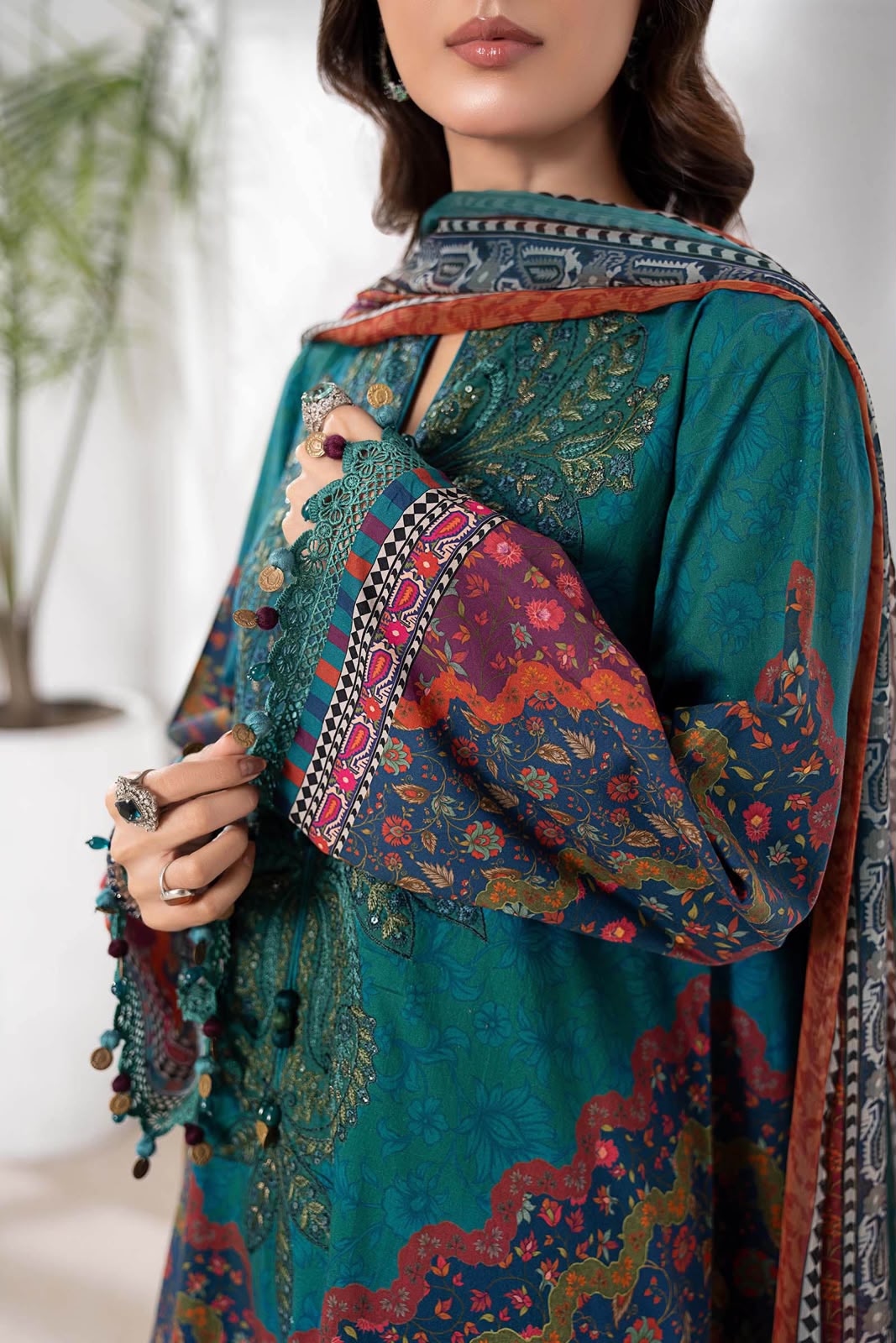 3 Piece Embroidered Cambric Suit