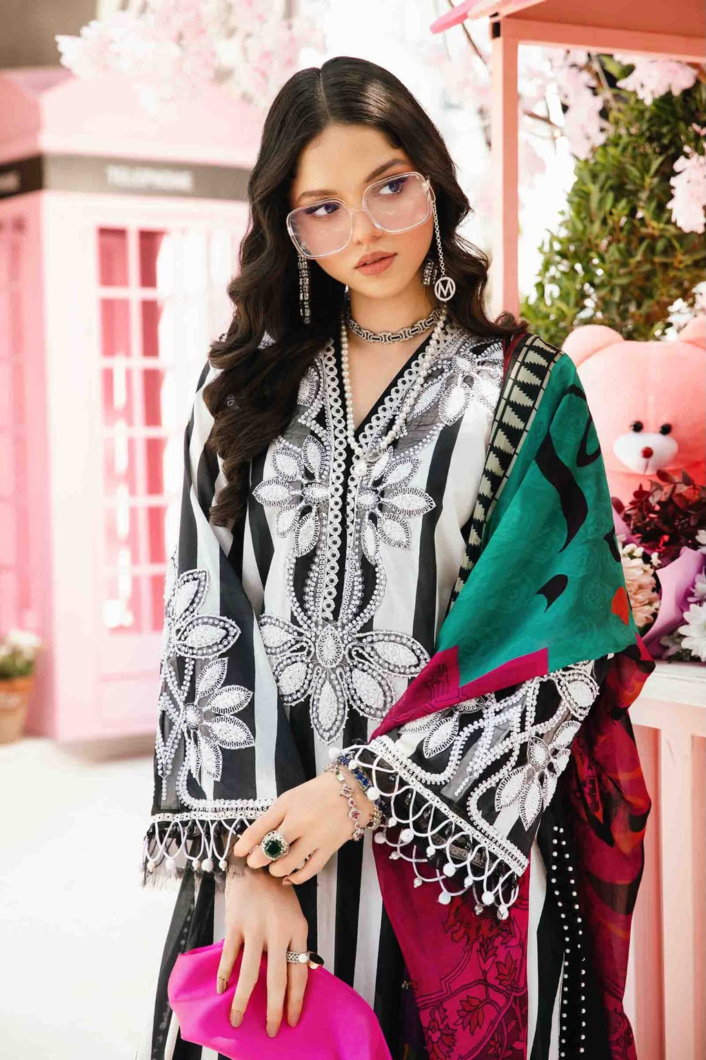 3 Piece Unstitched Embroidered Lawn Suit |